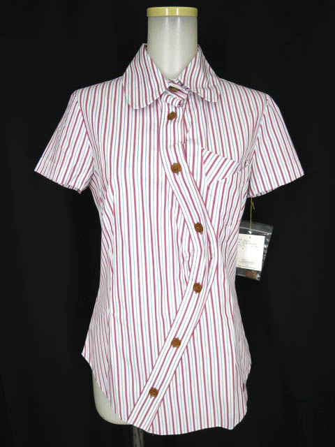 Vivienne Westwood RED LABEL ストライプ柄半袖ブラウス