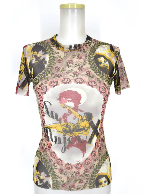 JPG フラワー＆ガール柄パワーネット半袖カットソー