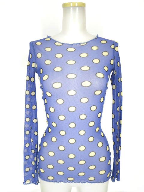 Jean Paul GAULTIER SOLEIL ドット柄パワーネット長袖カットソー