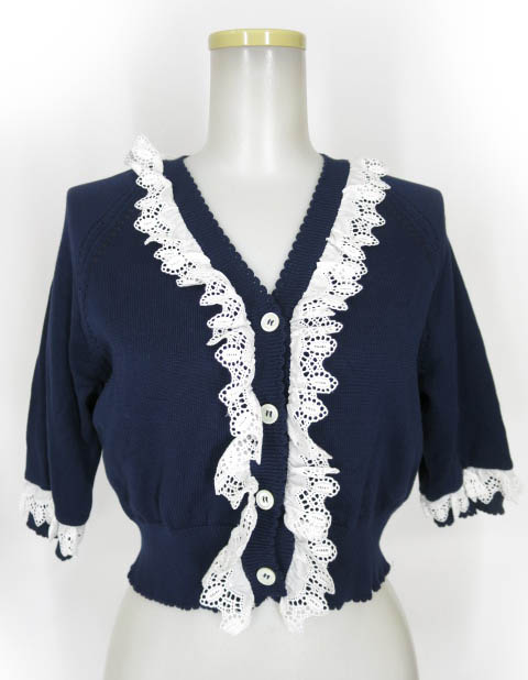 Jane Marple レーストリミングニットボレロ
