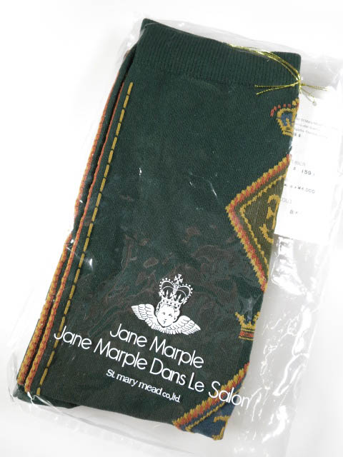 Jane Marple Crown logo argyle オーバーニーソックス