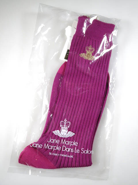 Jane Marple Angel embroidery クルーソックス