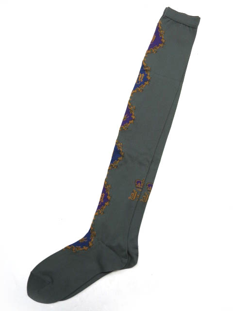 Jane Marple レリーフアーガイル オーバーニーソックス