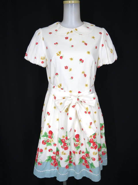 Jane Marple ボーダーストロベリーのワンピース