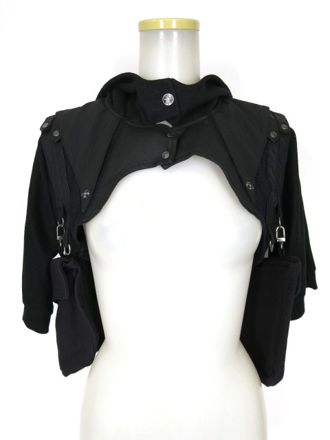 Ozz Croce ポケット付きフードボレロジャケット