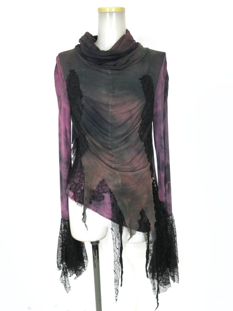 S.D.S NAOTO SEVEN レース付きオフタートルネック長袖カットソー