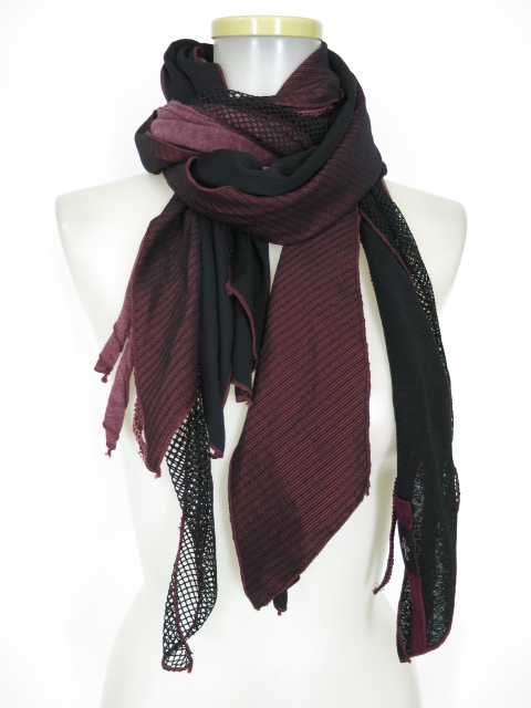 Ozz Croce 龍プリント異種素材ストール