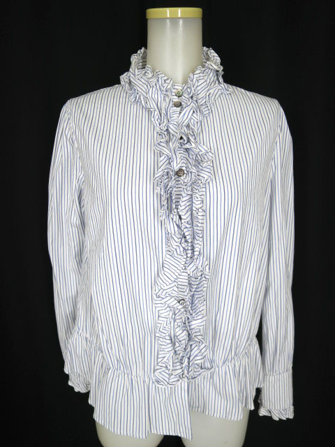 Jane Marple Dans le Salon ストライプ柄フリルブラウス