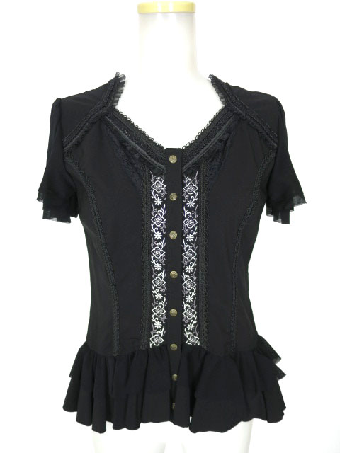 OZZ ONESTE メッシュ切替半袖 ブラウス