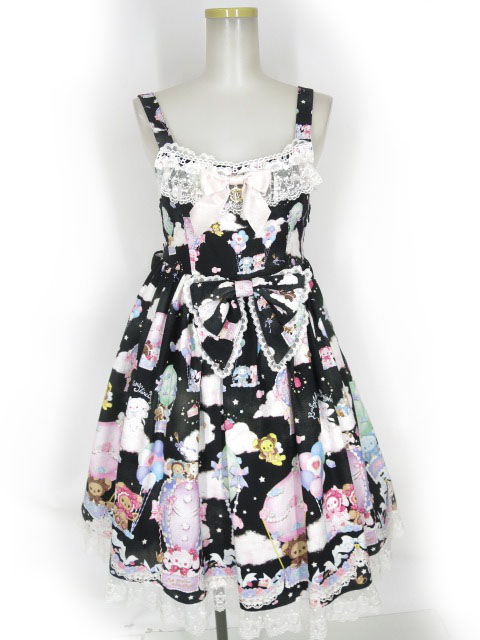 BABY, THE STARS SHINE BRIGHT くみゃちゃんのふわふわお空でTea Party柄ジャンパースカートII