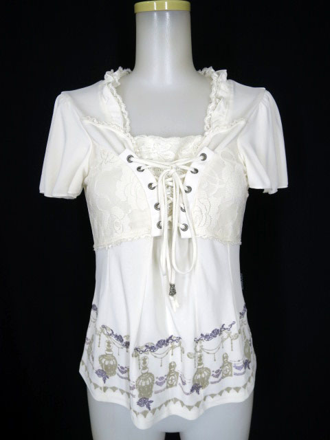 OZZ ONESTE 香水瓶プリント半袖カットソー