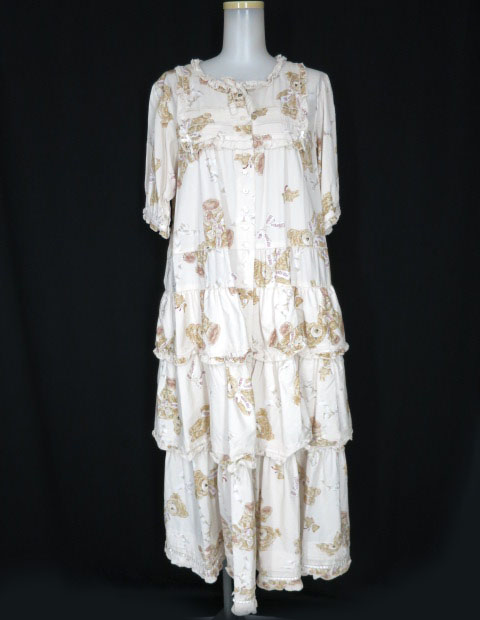 PINK HOUSE リボンテディ柄ワンピース