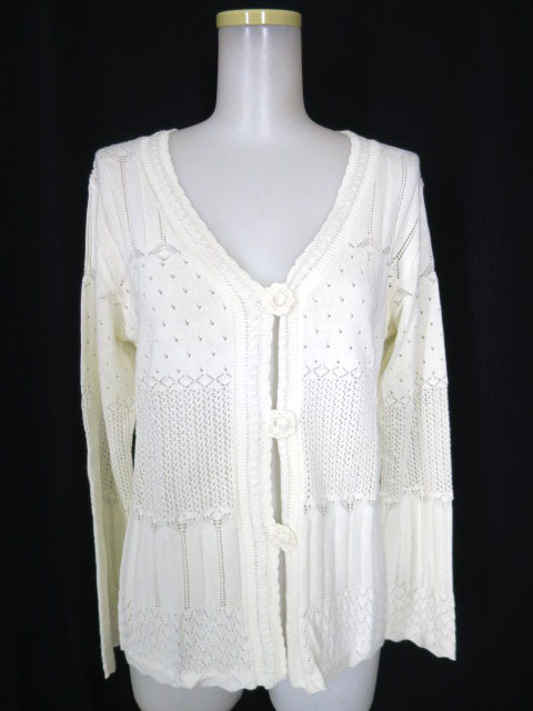 PINK HOUSE 透かし編みニットカーディガン