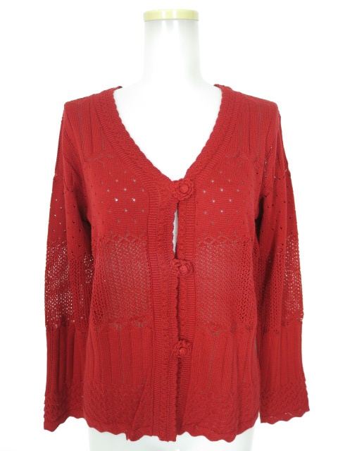 PINK HOUSE 透かし編みニットカーディガン