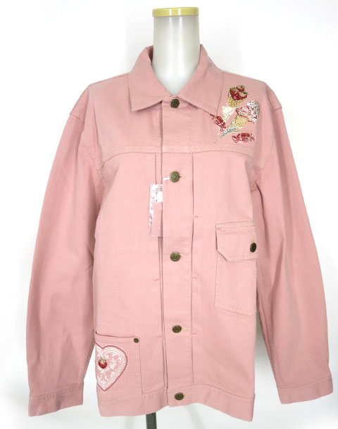 PINK HOUSE & Karl Helmut ストロベリー刺繍デニムジャケット