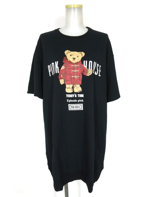 PINK HOUSE テディベアプリント半袖スウェットトレーナー