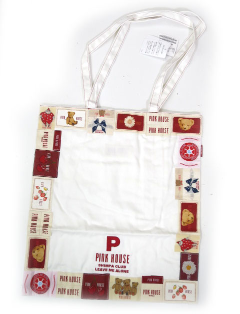 PINK HOUSE ワッペン付きトートバッグ
