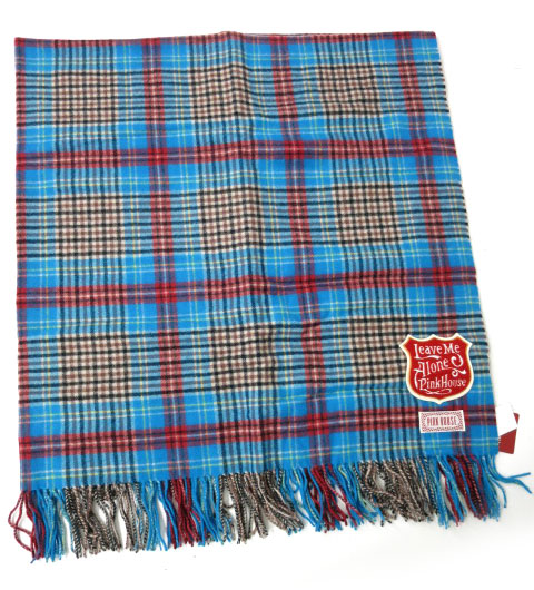 PINK HOUSE ワッペン付きチェック柄ストール