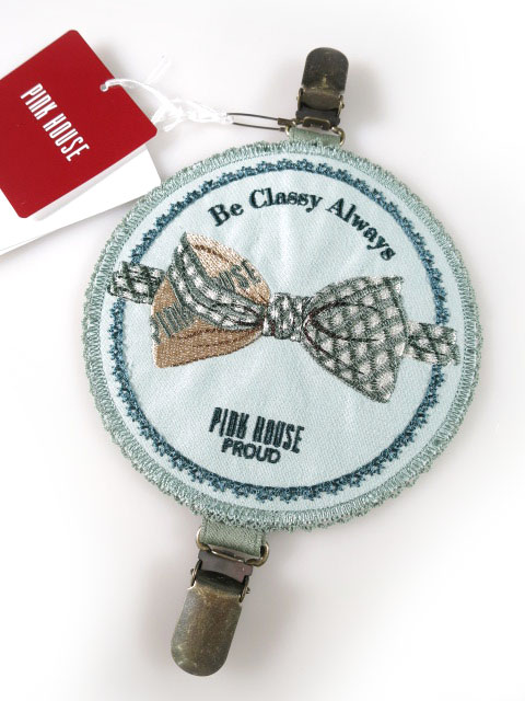 PINK HOUSE リボンモチーフサスペンダー付きワッペン