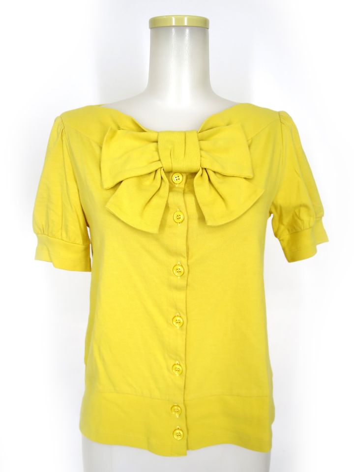 Jane Marple 半袖リボンカーディガン