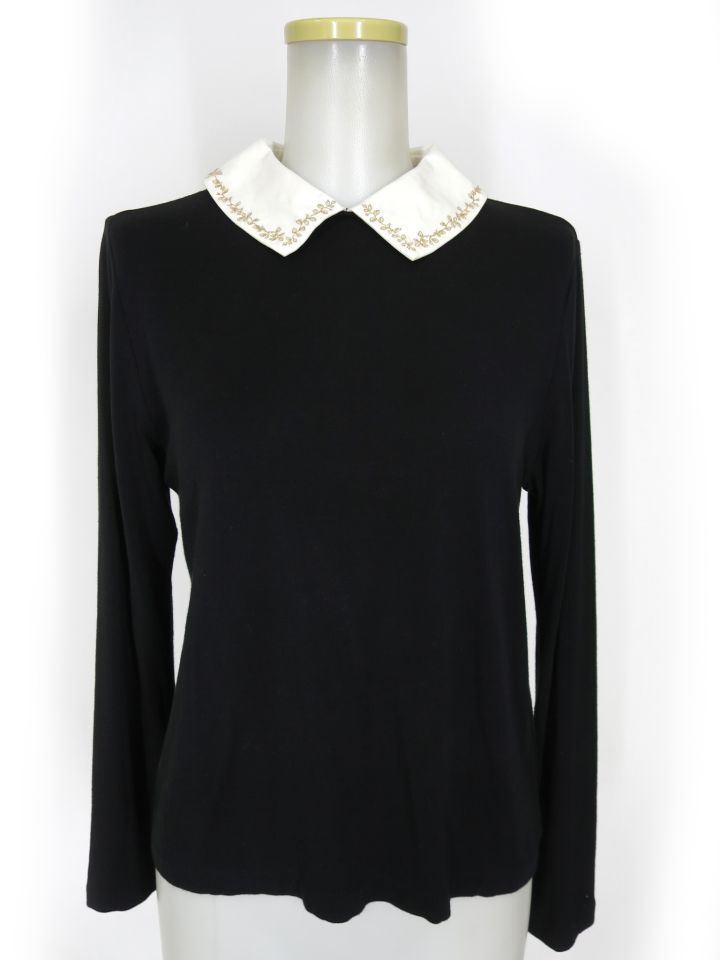 Jane Marple レリーフエンブロイダリースペアカラープルオーバー