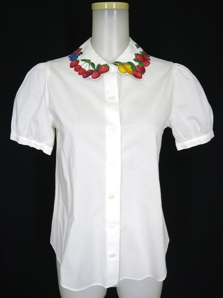 Jane Marple フルーツピクニックのデコパージュカラーブラウス