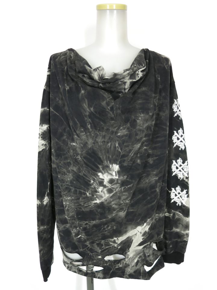 KRY CLOTHING タイダイ柄ダメージ長袖カットソー