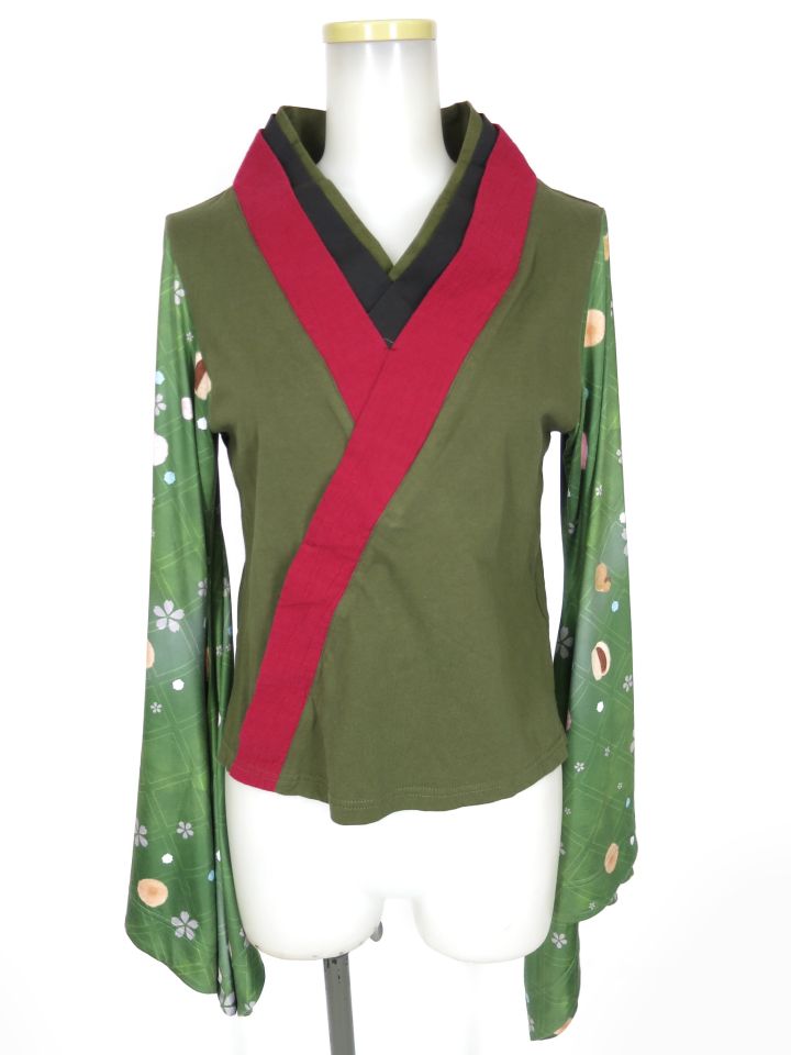 gouk雅 カンロノミチ柄 着物襟振り袖カットソー