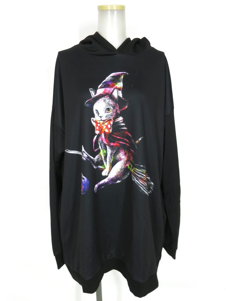 ankoROCK ホラーナイト ネコ プルオーバーパーカー