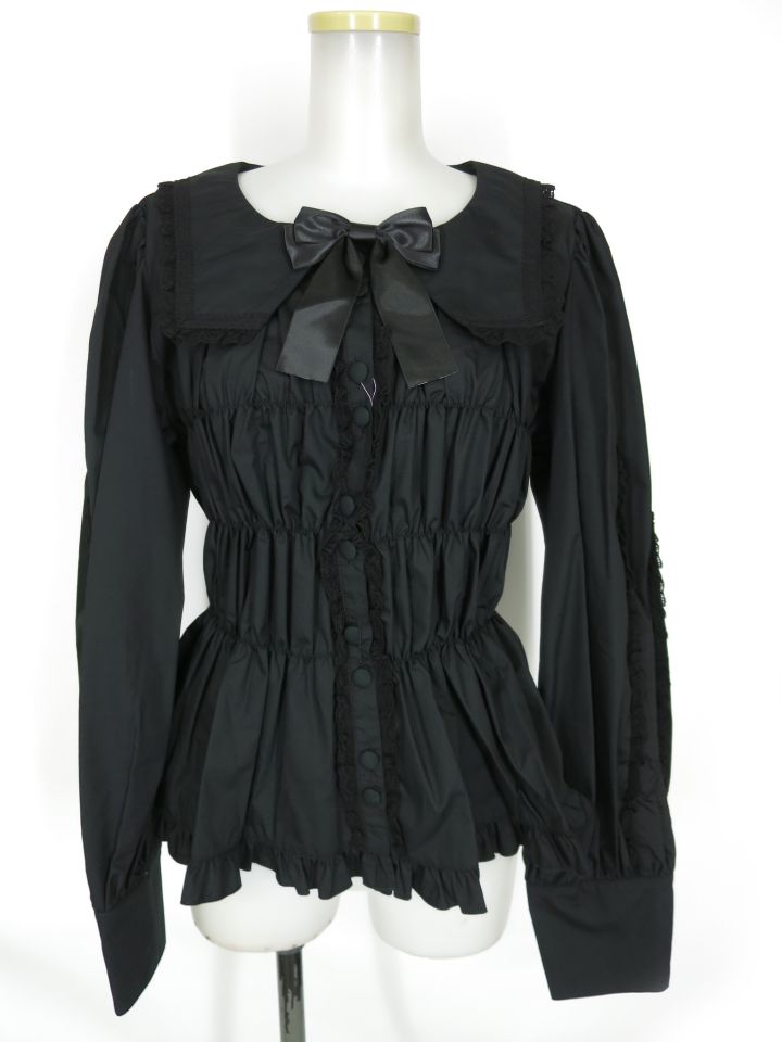 Metamorphose スクエアカラー2WAYブラウス (プラスサイズ)