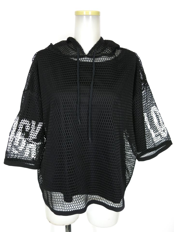 HELL CAT PUNKS メッシュレイヤード半袖パーカー