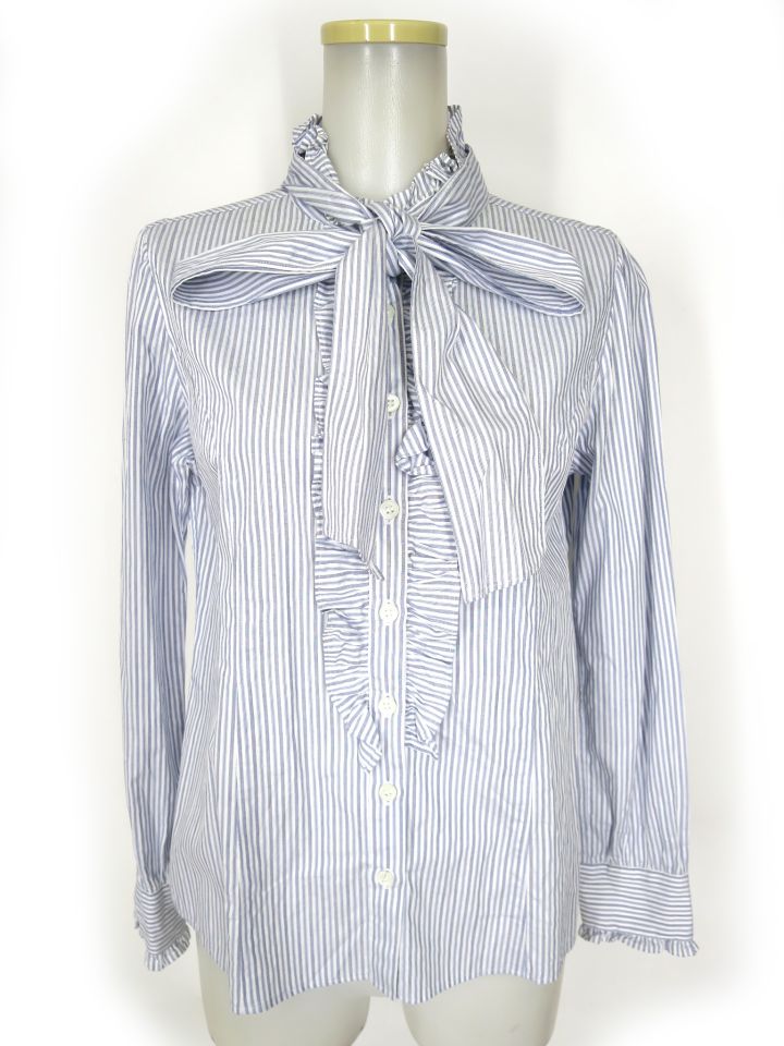 Jane Marple ストライプ柄ボウタイ付きブラウス