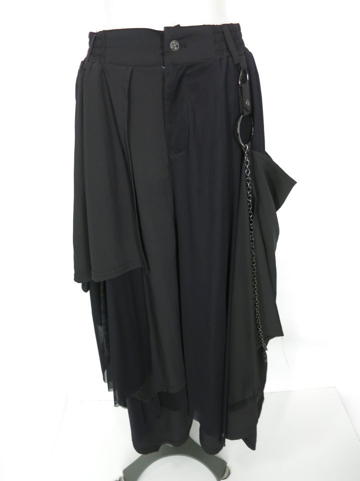 ozz conte フラップ付きアシンメトリーワイドパンツ