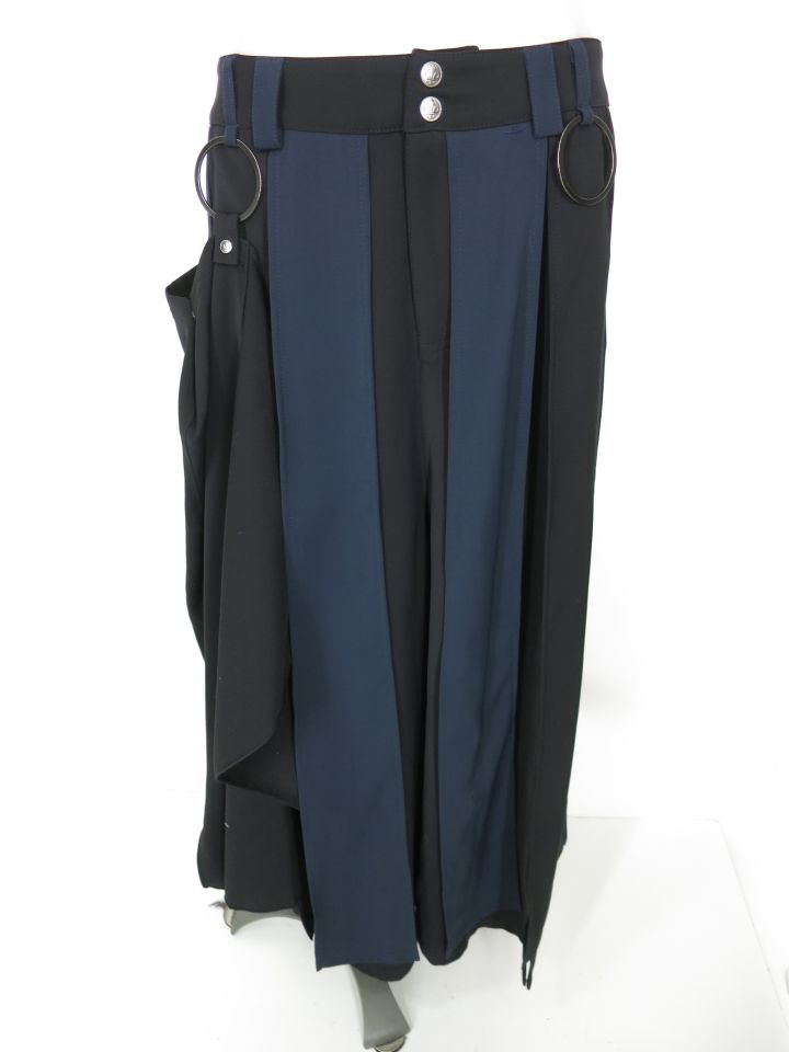 ozz conte フラップ付きアシンメトリーワイドパンツ