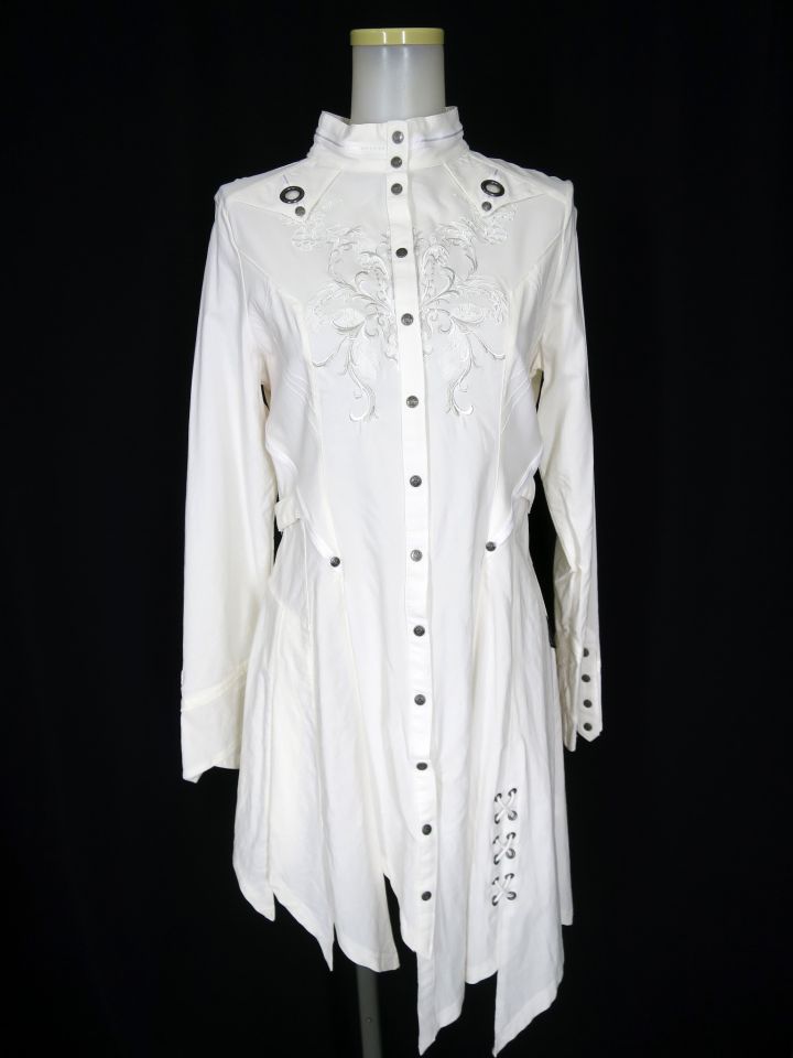 Ozz Croce 刺繍入りアシンメトリーロングブラウス