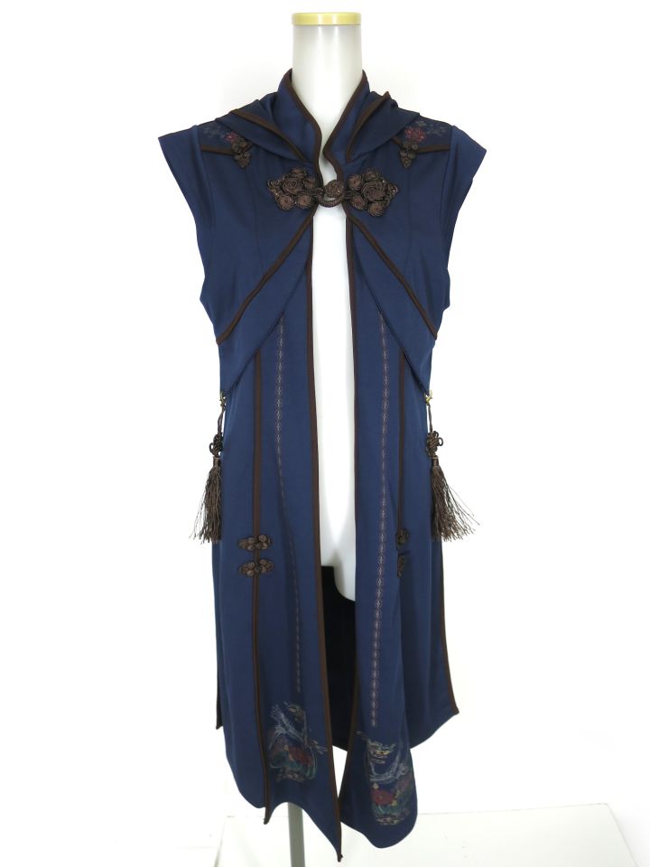 OZZ ONESTE フード付き和チャイナロングベスト