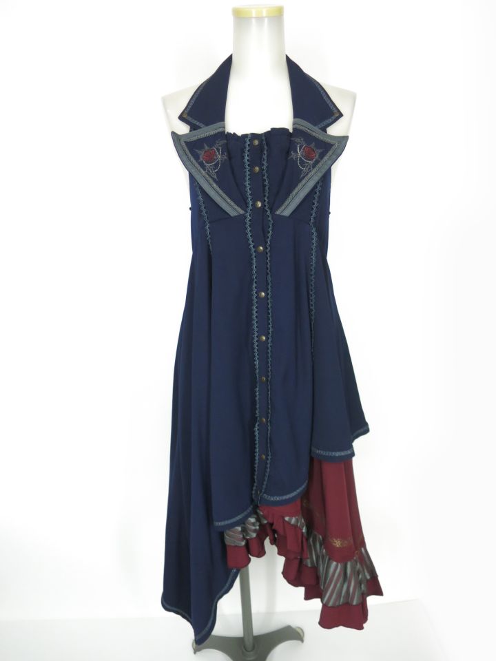 OZZ ONESTE 薔薇刺繍ロングベストワンピース