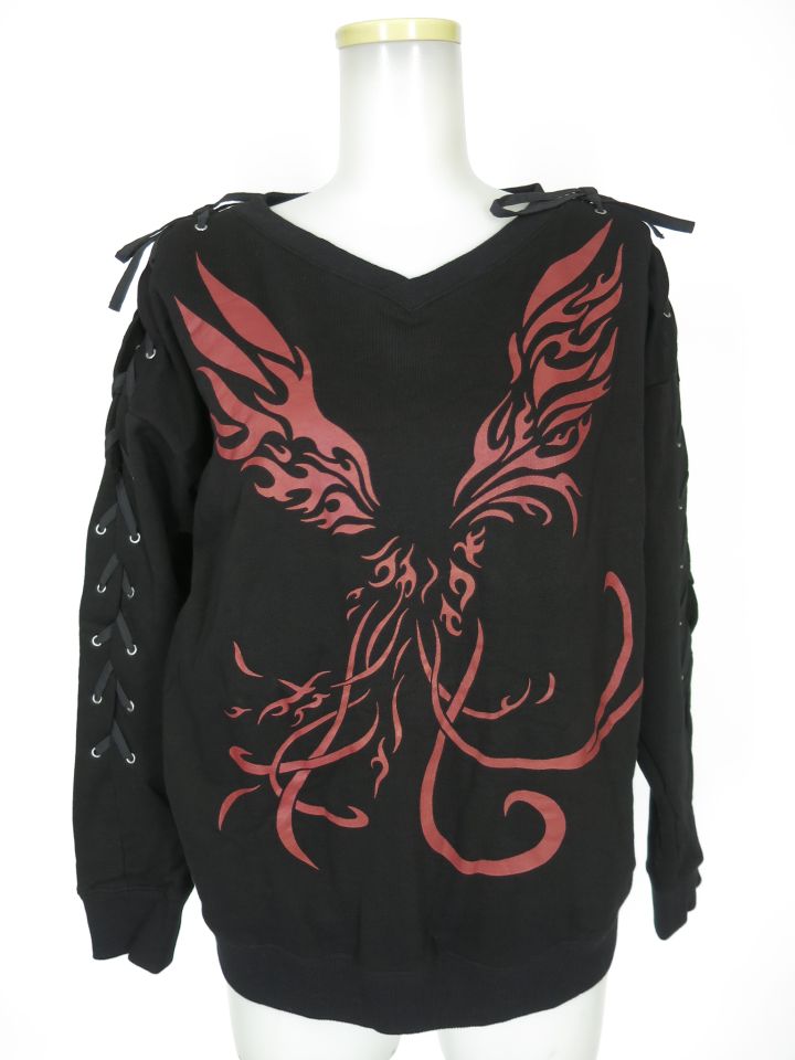 gouk 編み上げ付きトレーナー