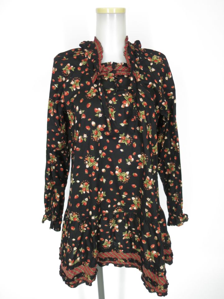 PINK HOUSE ストロベリー柄フード付きチュニック