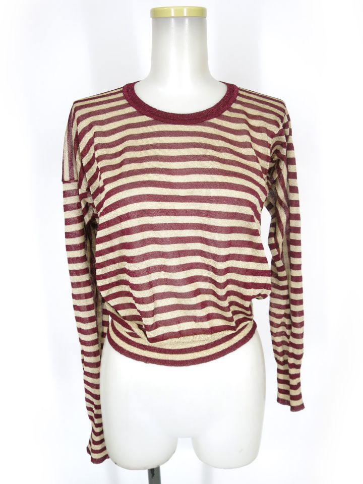 Vivienne Westwood RED LABEL アシンメトリー変形ラメボーダーニットセーター