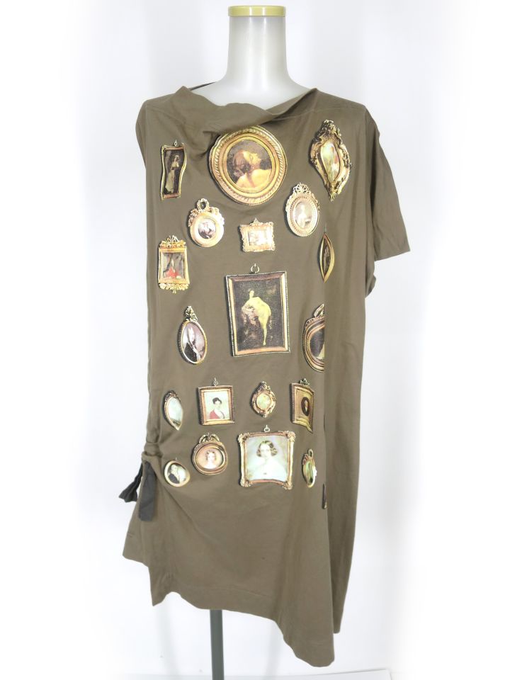 Vivienne Westwood RED LABEL 額縁柄アシンメトリーカットワンピース