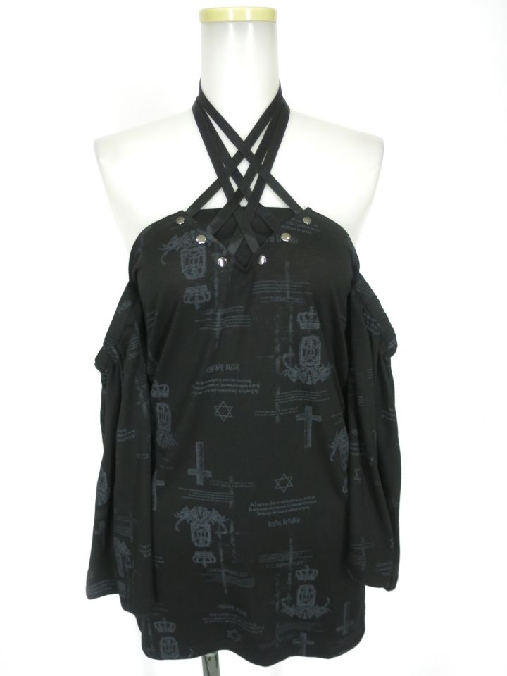 SEX POT ホルターネックフレア袖カットソー