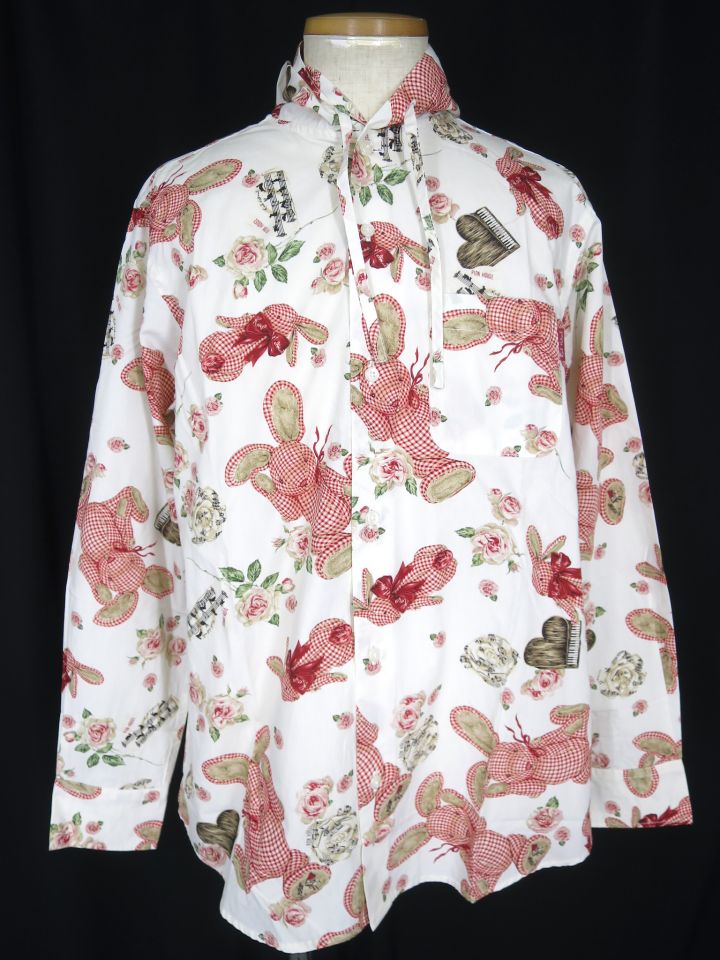 Karl Helmut ギンガムうさぎプリントフード付きシャツ