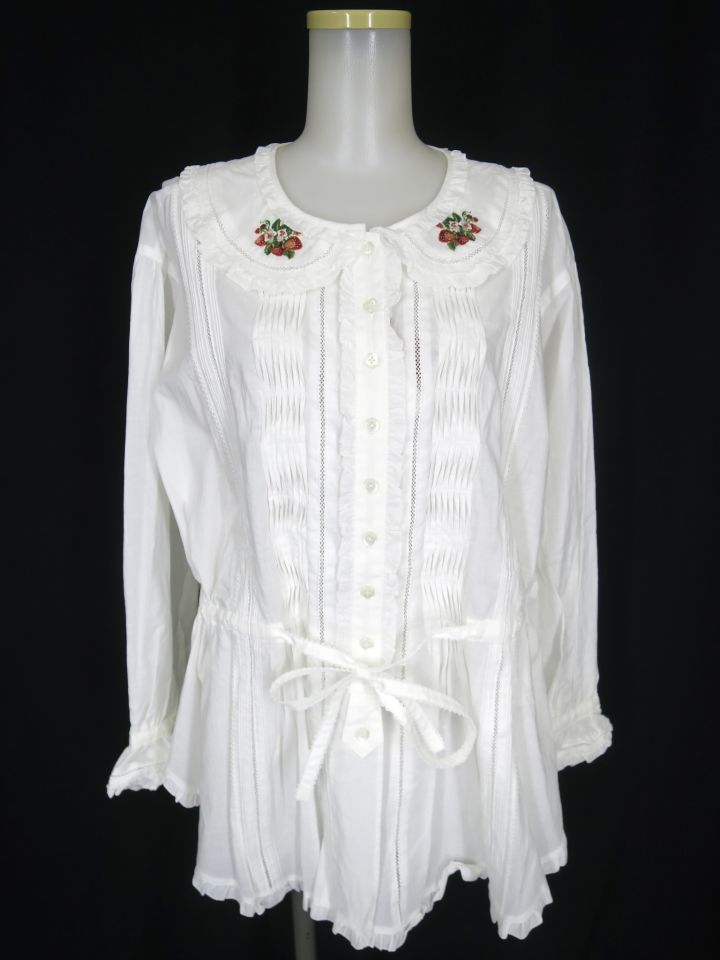 PINK HOUSE ロイヤルクィーンベリー刺繍チュニックブラウス