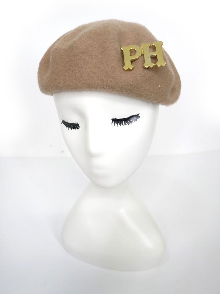 PINK HOUSE ロゴブローチ付きベレー帽