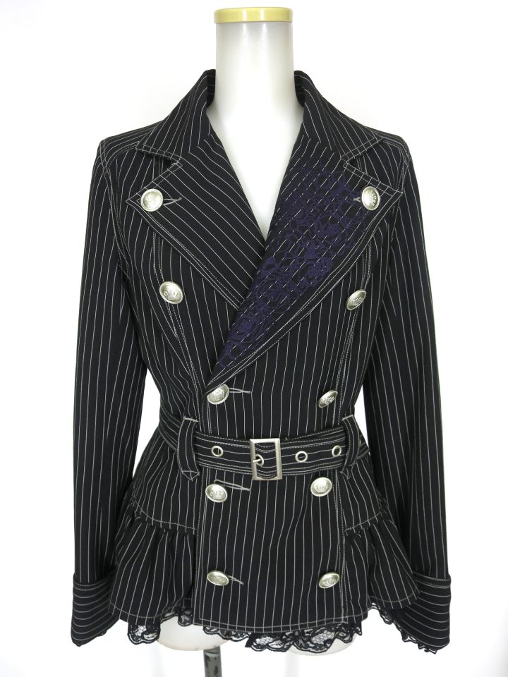 ALGONQUINS ストライプ柄ダブルジャケット