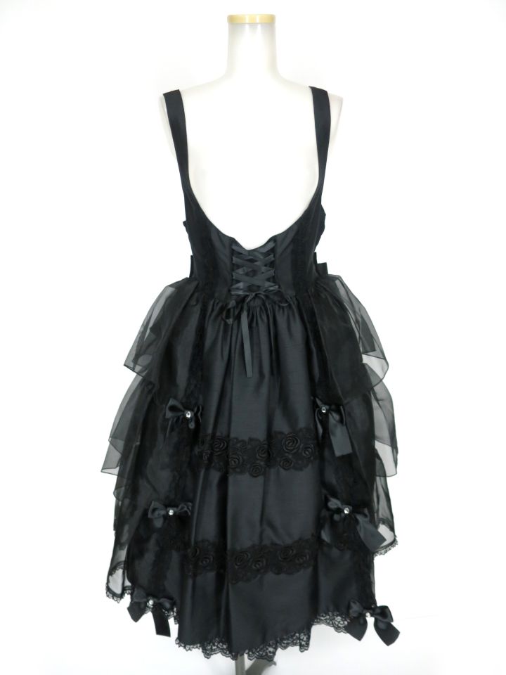 Metamorphose Mellifluous フロントあきフリルジャンパースカート (プラスサイズ)