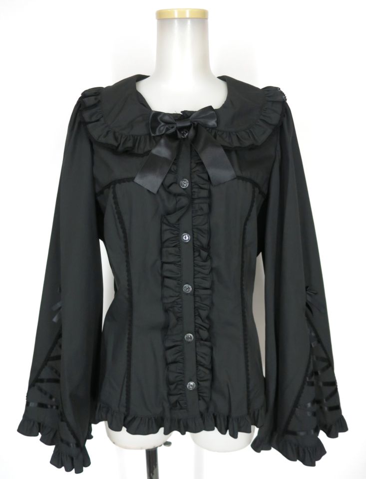 Metamorphose Dress up フレアスリーブブラウス (プラスサイズ)