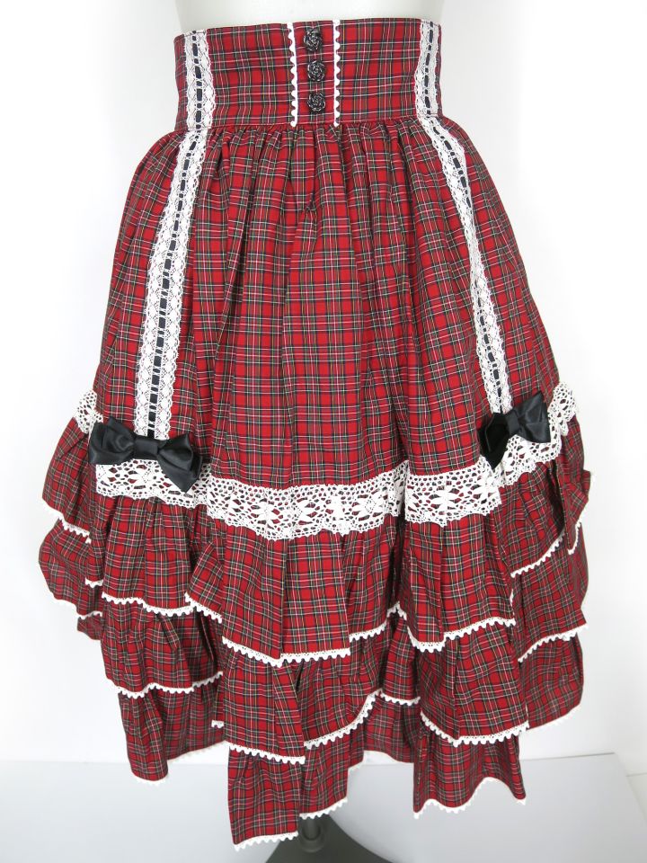 Metamorphose Dress up はしごレースハイウエストスカート (プラスサイズ)