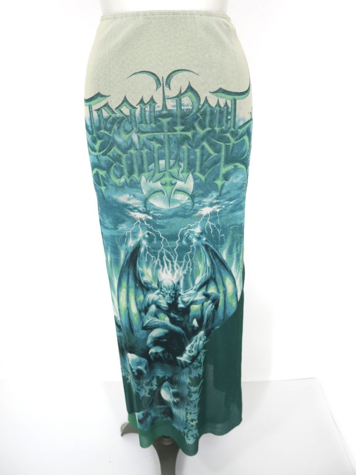 Jean Paul GAULTIER FEMME サタン柄パワーネットロングスカート